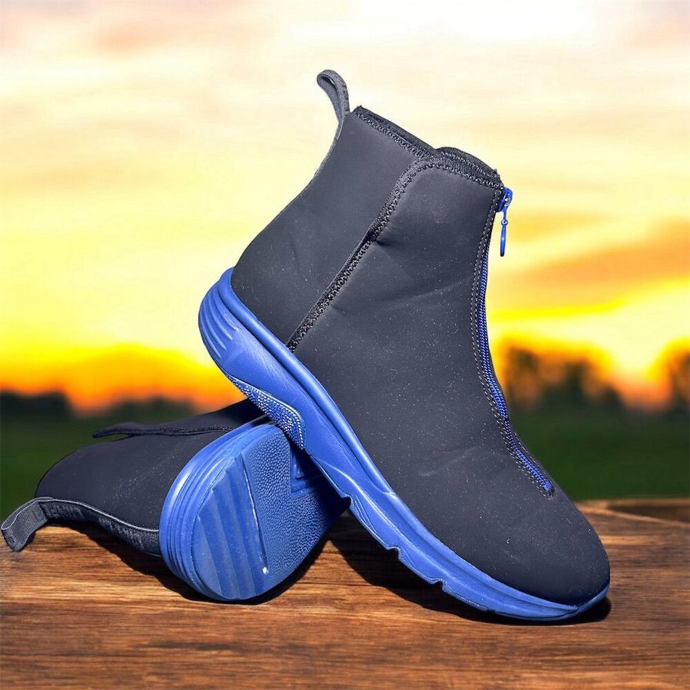 Camper Men's Black Ankle Boots Size EU 42/ US 9.5 Vibrant Blue Sole Casual 2023